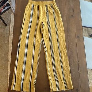 Zara Woman Yellow, White & Grey Striped Pants